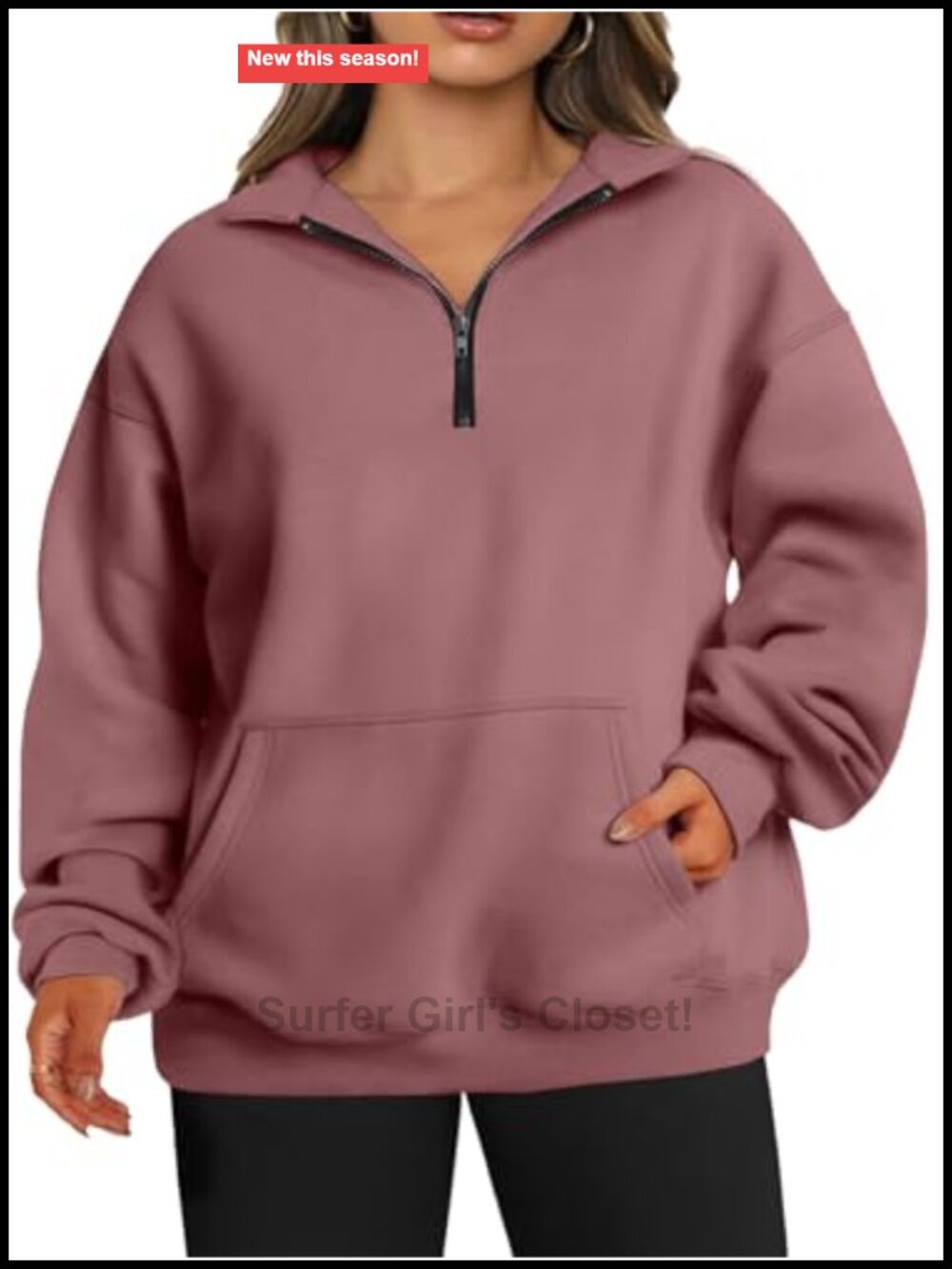 Plus Size Half Zip Sweatshirt with Pockets Oversized Pullover